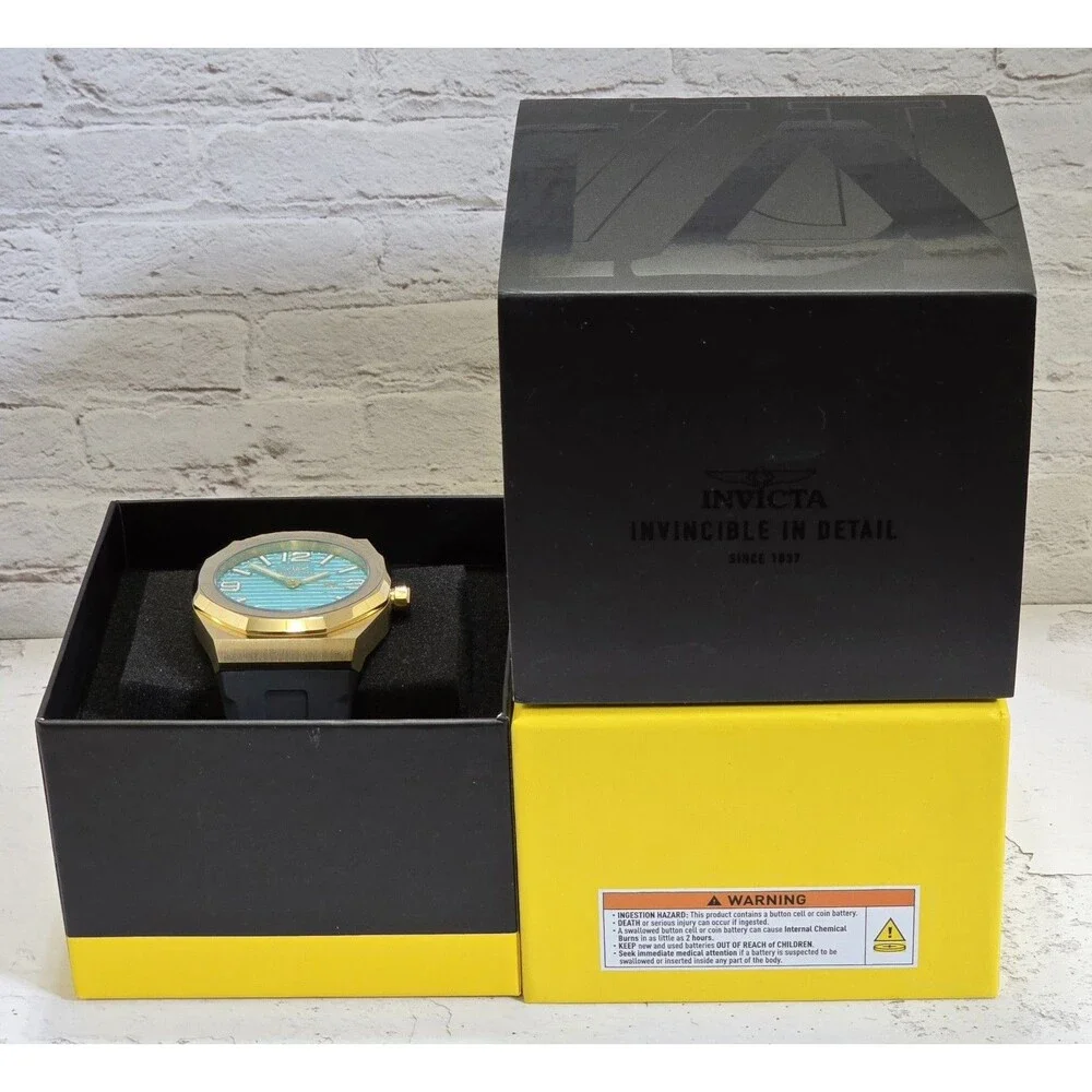Invicta Huracan Men's Watch 48mm Turquoise Dial Black Strap 69828 Brand New